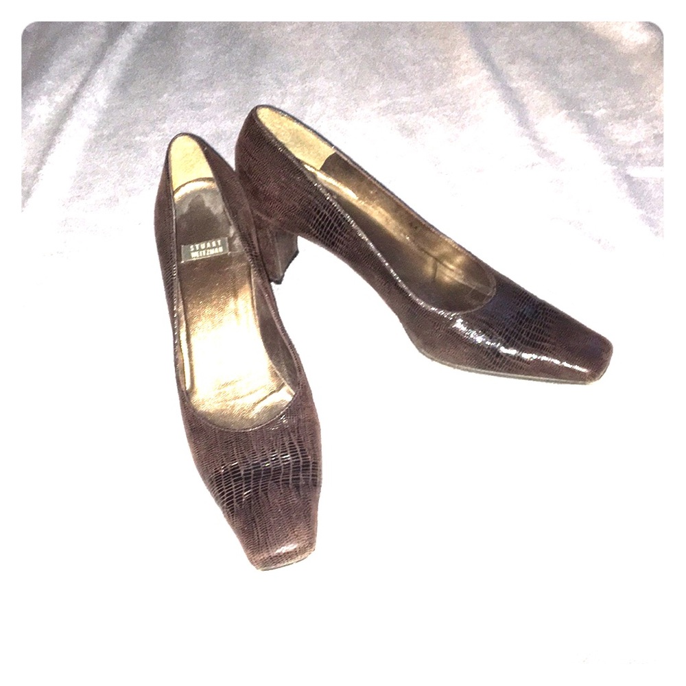 Stuart Weitzman; Brown Snakeskin; 7.5 AA (narrow)